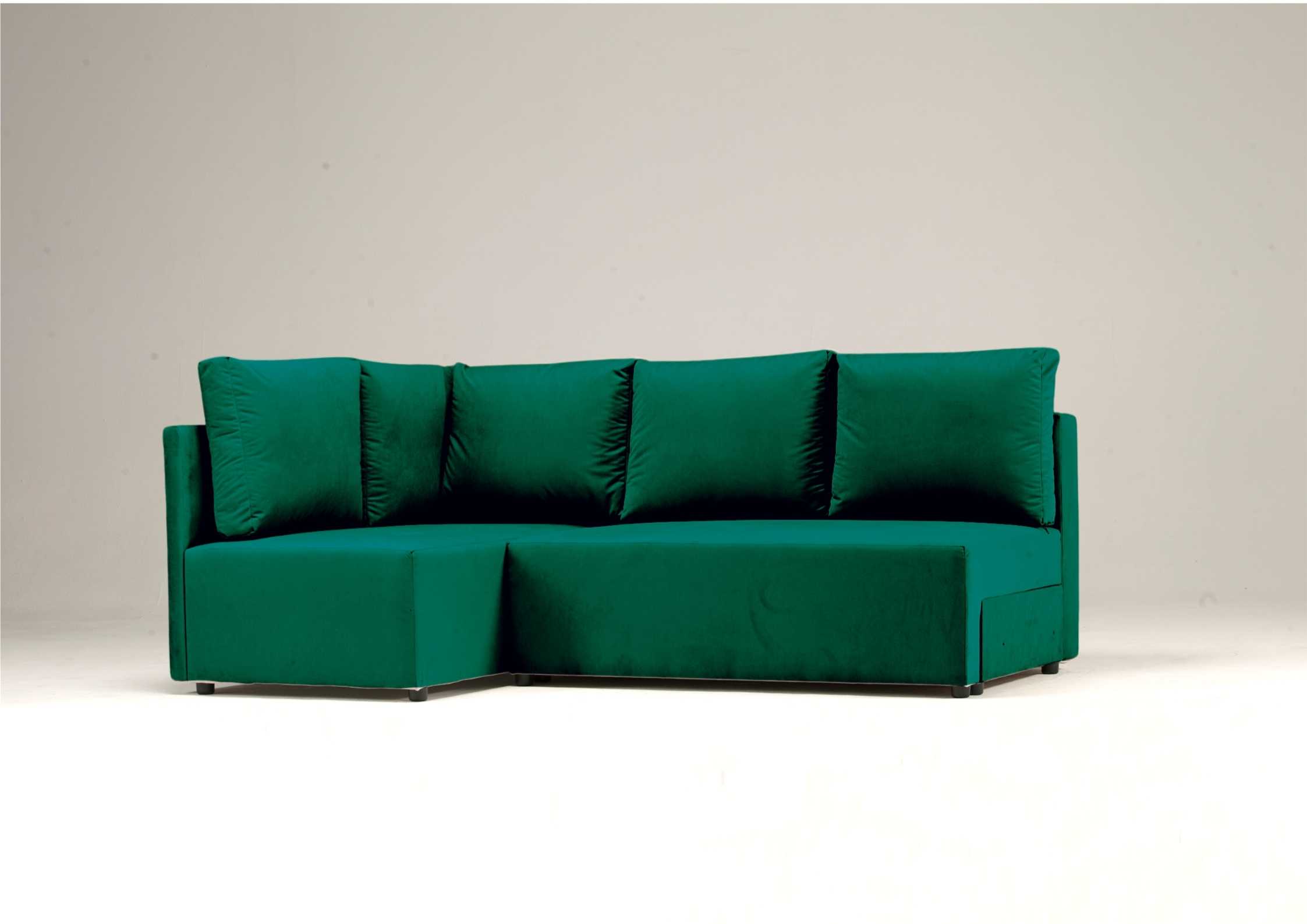 Zielony narożnik rozkładany do bloku